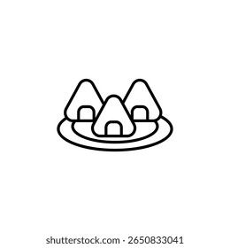 Elegant Onigiri Outline On A Plate Ready To Enjoy Delicious Food