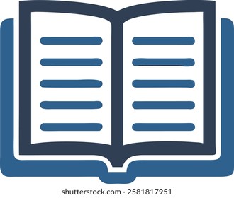 Elegant Open Book Icon for Educational Themes 