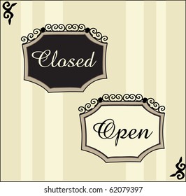 Elegant Open and closed signs