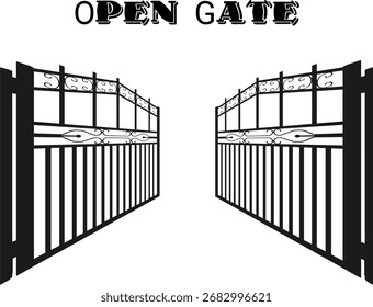 Elegante diseño de Perspectiva de puerta abierta