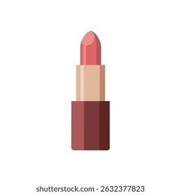 Elegant Open Lipstick Vector Illustration Design with Glossy Texture and Beautiful Casing on a Clean White Background