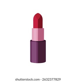 Elegant Open Lipstick Vector Illustration Design with Glossy Texture and Beautiful Casing on a Clean White Background
