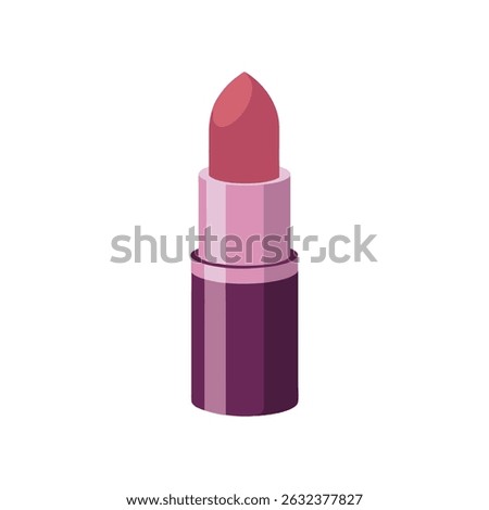 Elegant Open Lipstick Vector Illustration Design with Glossy Texture and Beautiful Casing on a Clean White Background