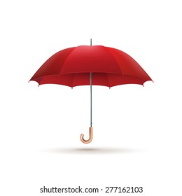 Elegant opened red umbrella isolated. EPS 10 vector file included