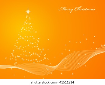 Elegant orange background. Christmas background. Vector illustration.