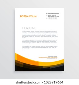 Elegant Orange Black Letterhead Design