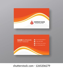 Elegant orange business card design template