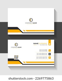 Elegant orange color business card template - simple and clean business card design