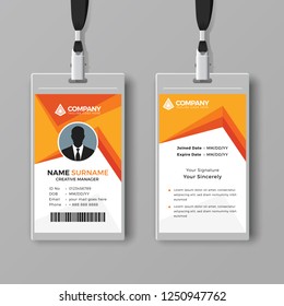 Elegant orange ID card design template