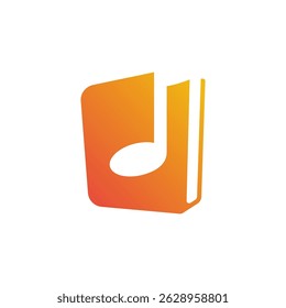 Elegant Orange Letter J music Vector Logo