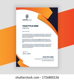 Elegant Orange Letterhead Creative Design