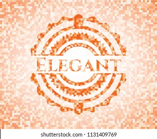 Elegant orange mosaic emblem