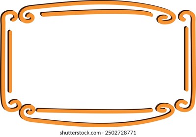 Elegant Orange Ornate Frame Illustration