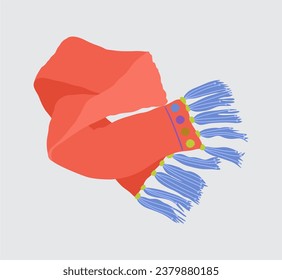 Elegant orange scarf Isolated on Background. Orange curtain. Vector illustration.