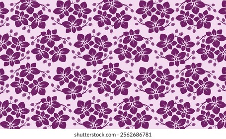 The elegant orchid pattern background looks connected.
