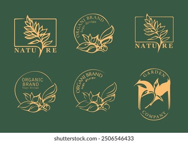 Elegant Organic Brand Logos with Nature Elements