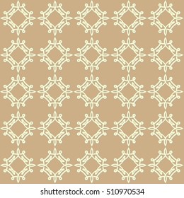 Elegant oriental pattern. Seamless light brown vector background.