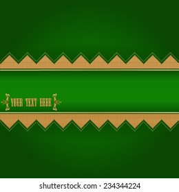 elegant oriental style green gold background with golden pattern, for invitation or greeting card. Vector, EPS 10 
