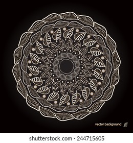 Elegant ornament with lacy leaves. EPS10 vector file organized in layers for easy editing. 