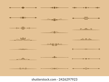 Elegant Ornament Line Element Set