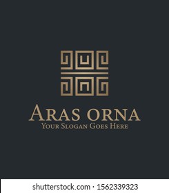 Elegant ornament logo template. Abstract square element. Outline geometric emblem design.Sacred logo icon.Best identity for luxury brand, restaurants, shops, hotels, boutiques, jewelry, and cosmetics.