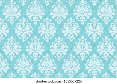 elegant ornament pattern with blue sea background vector design