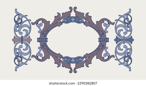 Elegant ornament with thick serifs and a smooth texture. Vintage Vector Ornaments Decorations.