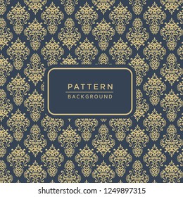 Elegant ornamental baroque style pattern background In Gold Color 