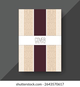 Elegant Ornamental Book Cover with Decorative Motif and Striped Design