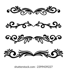 elegant ornamental borders frames set
