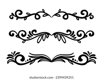 elegant ornamental borders frames set