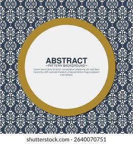 Elegant Ornamental Damask Pattern with Circular Frame for Text Background
