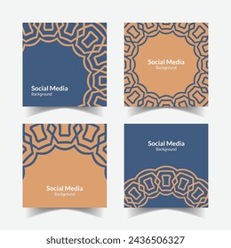 elegant ornamental decorative pattern square background social media design template