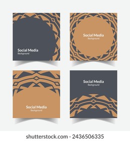 elegant ornamental decorative pattern square background social media design template