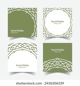elegant ornamental decorative pattern square background social media design template