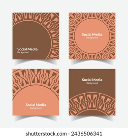 elegant ornamental decorative pattern square background social media design template
