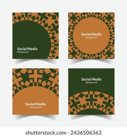 elegant ornamental decorative pattern square background social media design template