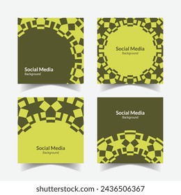 elegant ornamental decorative pattern square background social media design template