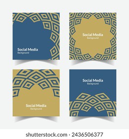 elegant ornamental decorative pattern square background social media design template