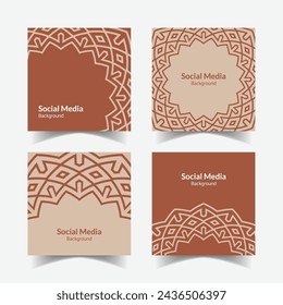 elegant ornamental decorative pattern square background social media design template