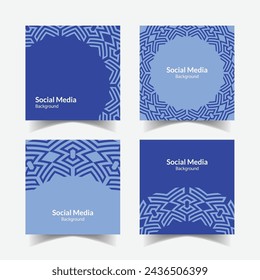 Elegante ornamentale dekorative Muster quadratischer Hintergrund Social Media Design-Vorlage