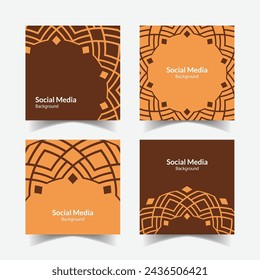 elegant ornamental decorative pattern square background social media design template