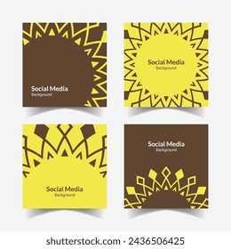 elegante patrón decorativo ornamental fondo cuadrado plantilla de diseño de redes sociales