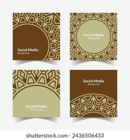 elegante patrón decorativo ornamental fondo cuadrado plantilla de diseño de redes sociales