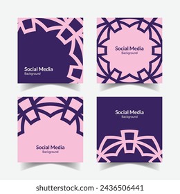elegant ornamental decorative pattern square background social media design template