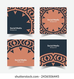 elegant ornamental decorative pattern square background social media design template