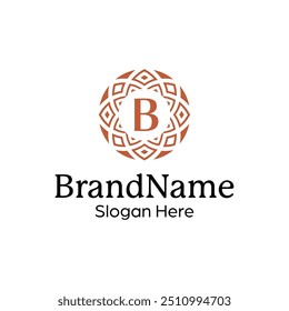 Elegant ornamental emblem premium crest template logo