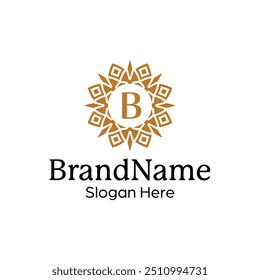 Elegant ornamental emblem premium crest template logo