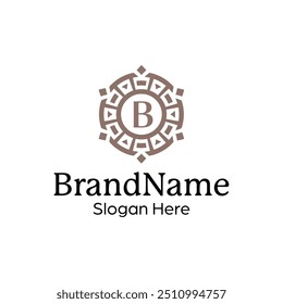 Elegant ornamental emblem premium crest template logo