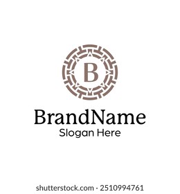 Elegant ornamental emblem premium crest template logo